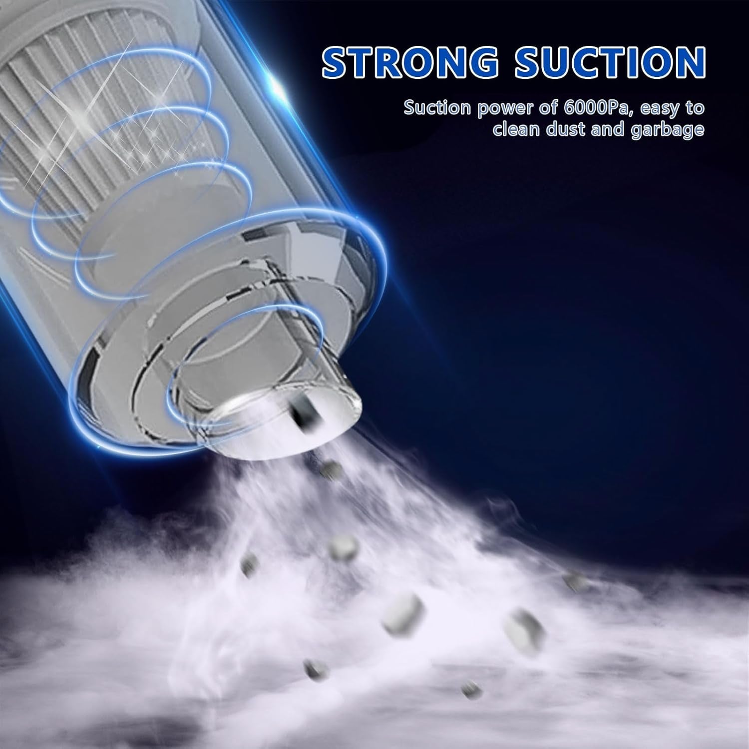 Primizia Mini Aspirateur À Main Sans Fil, (6000Pa,120W,7.4V) Petit Aspirateur De Voiture Portable Puissant Pour Voiture,Noir