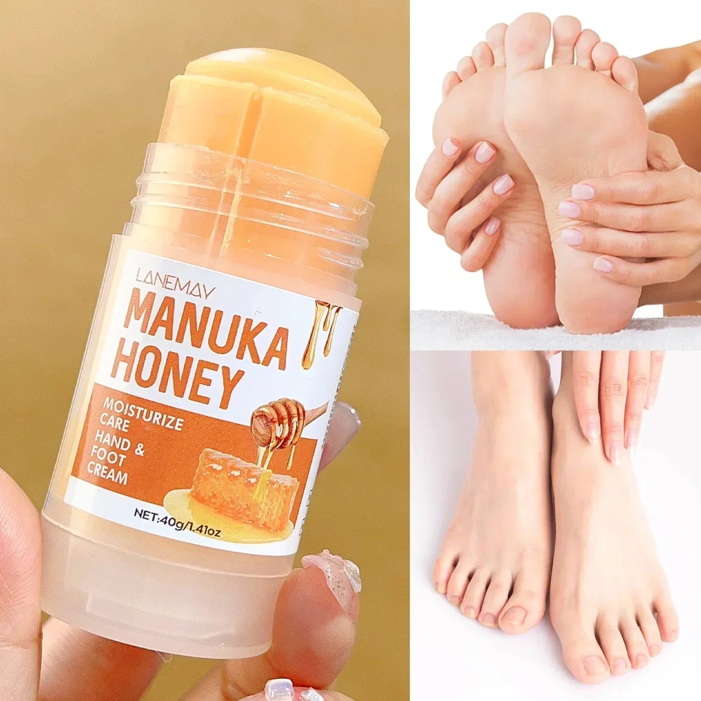 Crème Hydratante en Profondeur pour les Pieds Secs et Craquelés, Talon, Doux, Adoucissant la Peau, Fruité, Soins des Mains et des Pieds, Outils en Bâton, 40g