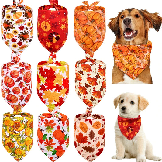 50pcs chien Bandana Thanksgiving fournitures pour animaux de compagnie petit chien chat chiot Bandanas écharpe automne chien accessoires citrouille dinde chiens Bandana